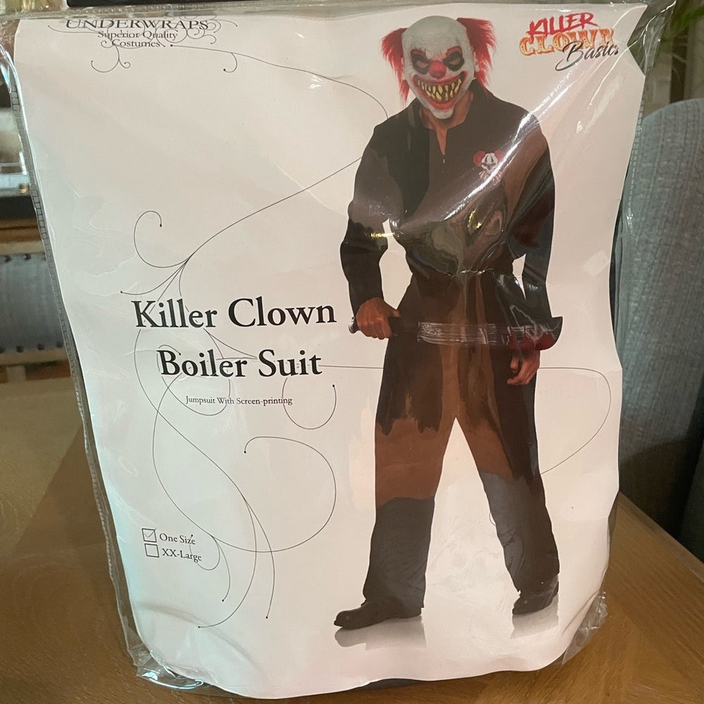 Men’s Halloween Killer clown boiler suit